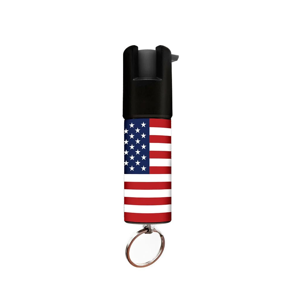USA Flag Keychain Mini Pepper Spray for Self Defense - Safety Twist Top to Prevent Accident Collectible Weapons - Tophatter Daily Deals